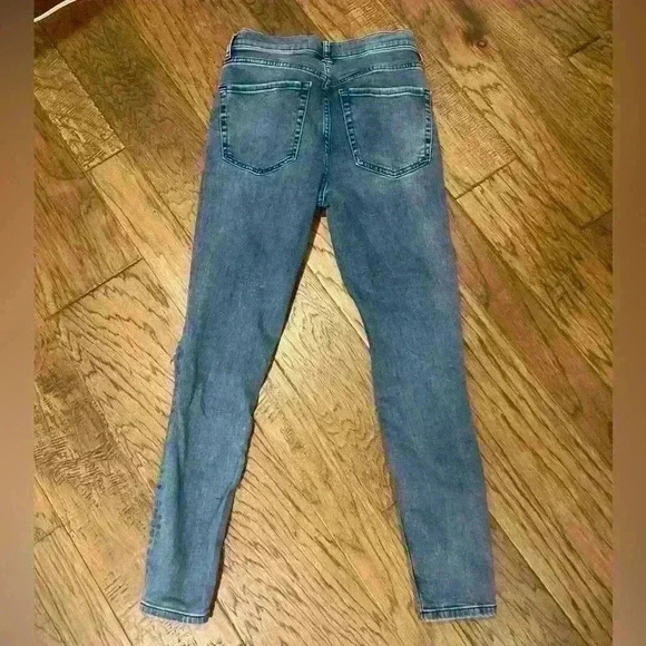 Free People Womens Busted Knee Skinny Fit Jeans, Blue, 28 - Picture 9 of 9